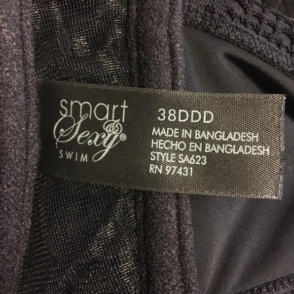 Smart & sexy 38DDD black lace tankini swimsuit - Picture 7 of 7